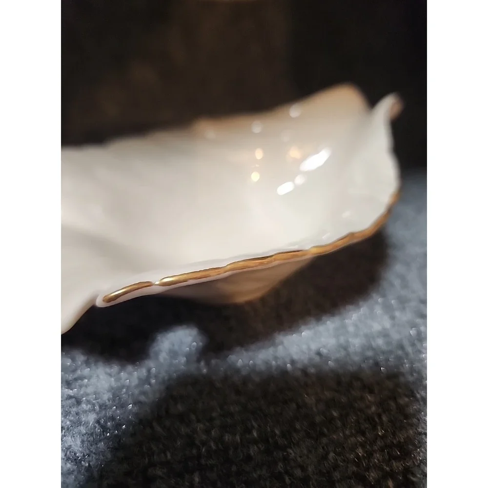 LENOX‎ DOVE CANDY DISH Bird-Shape Bowl Cream Ivory 24k Gold Trim